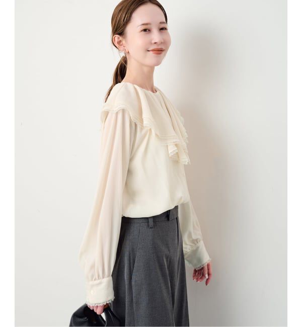 SLOBE IENA「《予約》シフォンレースカラーブラウス」|シャツ・ブラウス|