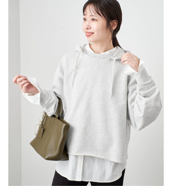 SLOBE IENA「《予約》ダメージ加工クロップドフーディー」|パーカー|