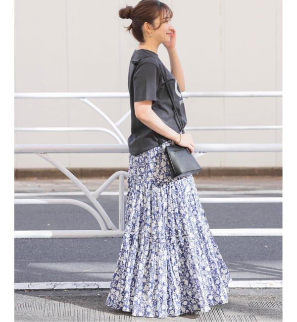 JOURNAL STANDARD relume「《WEB限定追加2》コットンボイルクリンクルティアードスカート（柄）」|スカート|