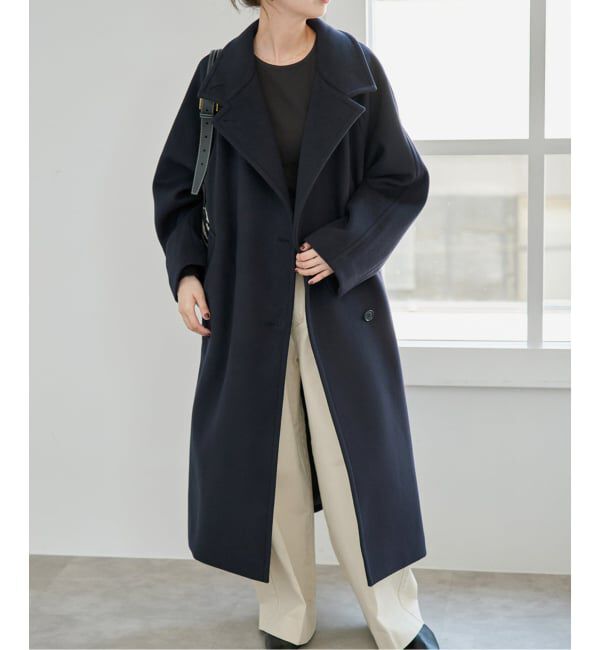 Spick and Span「《予約》S160ダブルブレスト2wayコート」|ステンカラーコート|