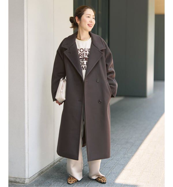Spick and Span「《予約》S160ダブルブレスト2wayコート」|ステンカラーコート|