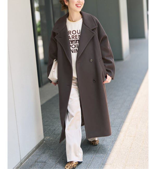 Spick and Span「《予約》S160ダブルブレスト2wayコート」|ステンカラーコート|
