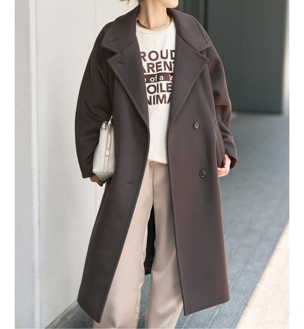 Spick and Span「《予約》S160ダブルブレスト2wayコート」|ステンカラーコート|