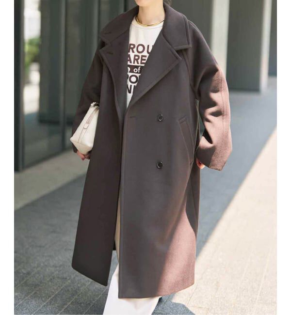Spick and Span「《予約》S160ダブルブレスト2wayコート」|ステンカラーコート|