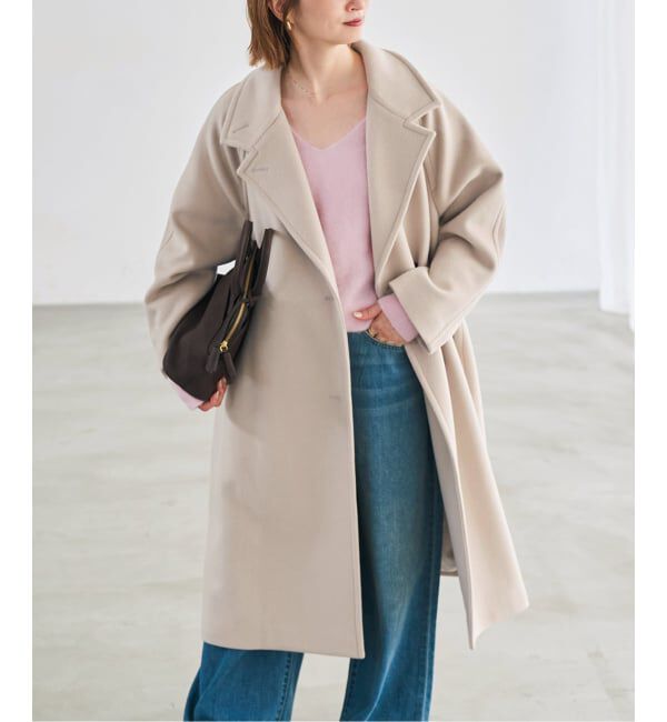 Spick and Span「《予約》S160ダブルブレスト2wayコート」|ステンカラーコート|ベージュ
