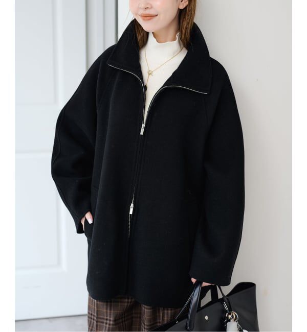 U by SPICK&SPAN「《予約》パイルメルトンジップコート」|ステンカラーコート|