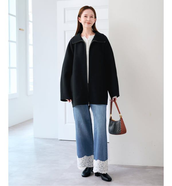U by SPICK&SPAN「《予約》パイルメルトンジップコート」|ステンカラーコート|