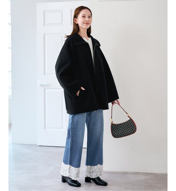 U by SPICK&SPAN「《予約》パイルメルトンジップコート」|ステンカラーコート|