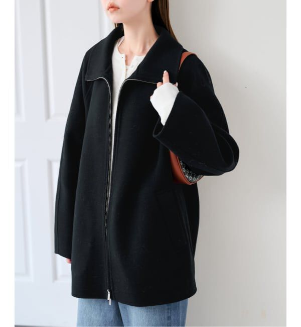 U by SPICK&SPAN「《予約》パイルメルトンジップコート」|ステンカラーコート|