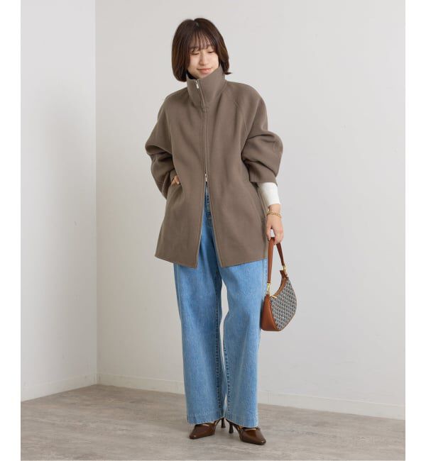 U by SPICK&SPAN「《予約》パイルメルトンジップコート」|ステンカラーコート|