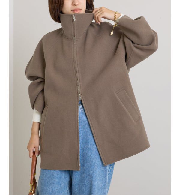 U by SPICK&SPAN「《予約》パイルメルトンジップコート」|ステンカラーコート|