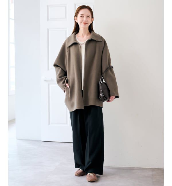 U by SPICK&SPAN「《予約》パイルメルトンジップコート」|ステンカラーコート|