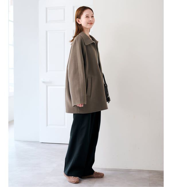 U by SPICK&SPAN「《予約》パイルメルトンジップコート」|ステンカラーコート|