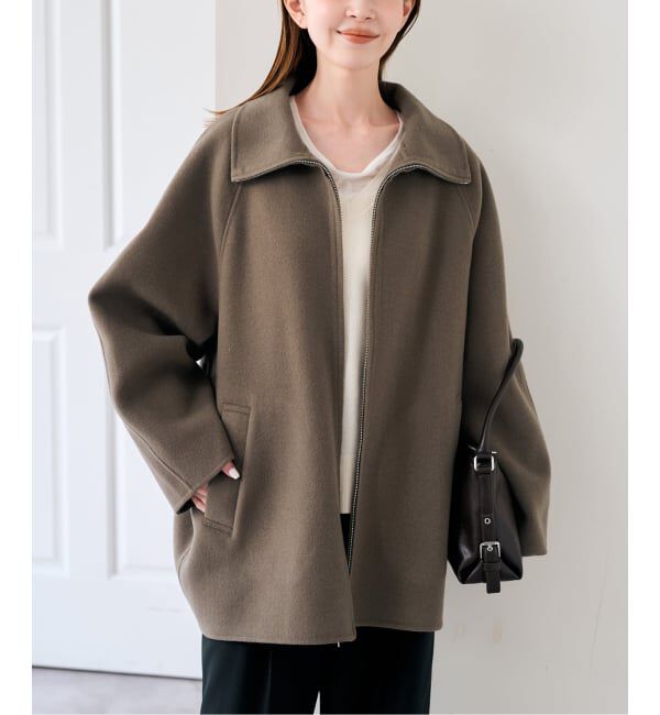 U by SPICK&SPAN「《予約》パイルメルトンジップコート」|ステンカラーコート|