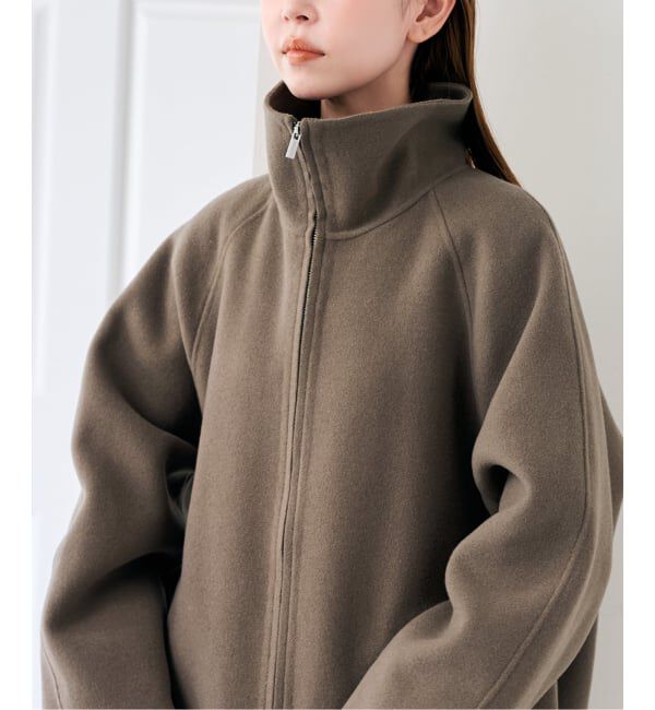 U by SPICK&SPAN「《予約》パイルメルトンジップコート」|ステンカラーコート|
