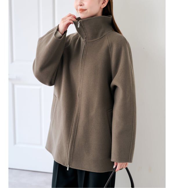 U by SPICK&SPAN「《予約》パイルメルトンジップコート」|ステンカラーコート|