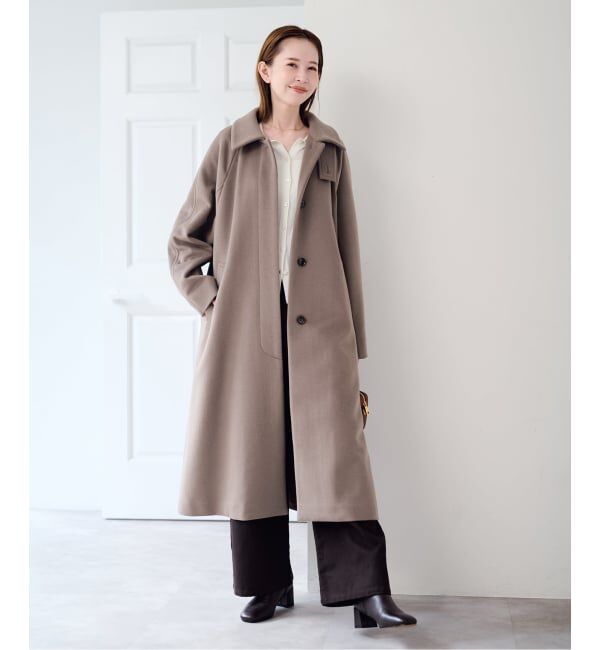 U by SPICK&SPAN「《予約》マオカラーロングコート」|ステンカラーコート|