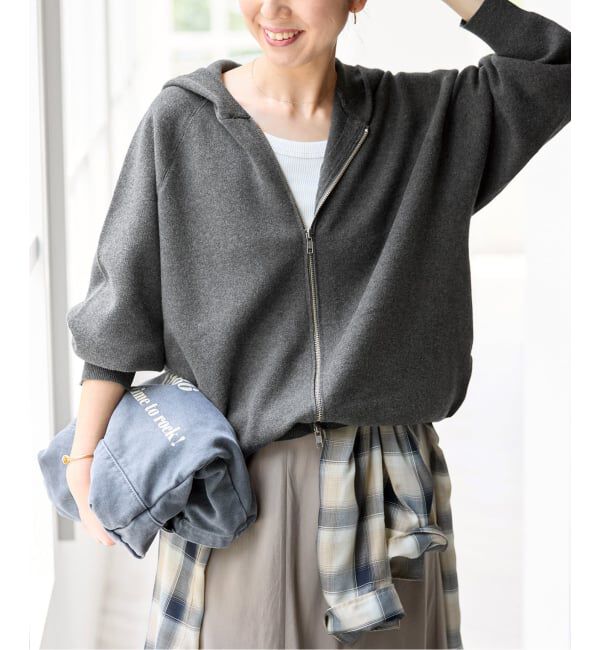 Spick and Span「《予約》コットン混 ニットフーディー」|パーカー|