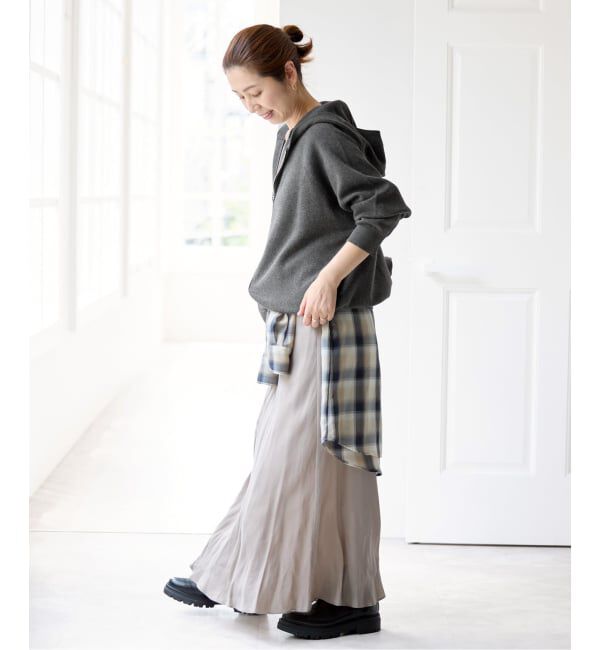 Spick and Span「《予約》コットン混 ニットフーディー」|パーカー|