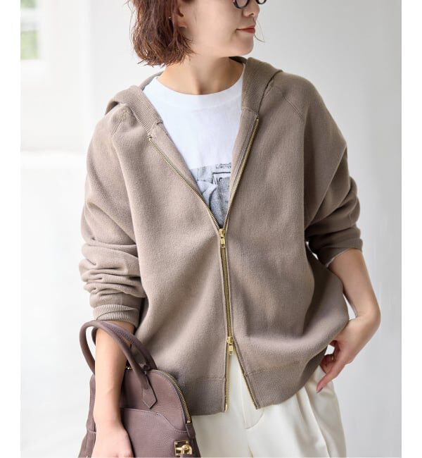 Spick and Span「《予約》コットン混 ニットフーディー」|パーカー|