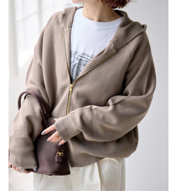 Spick and Span「《予約》コットン混 ニットフーディー」|パーカー|