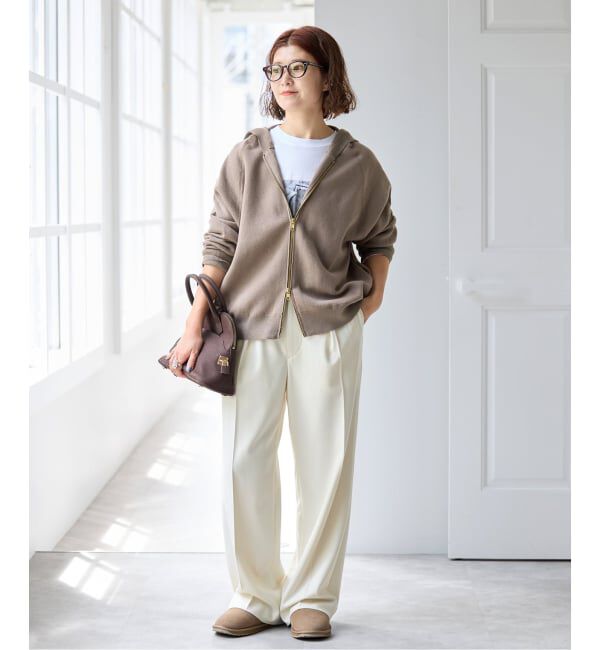 Spick and Span「《予約》コットン混 ニットフーディー」|パーカー|