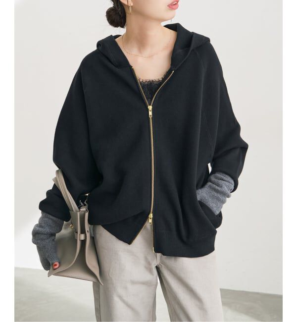 Spick and Span「《予約》コットン混 ニットフーディー」|パーカー|