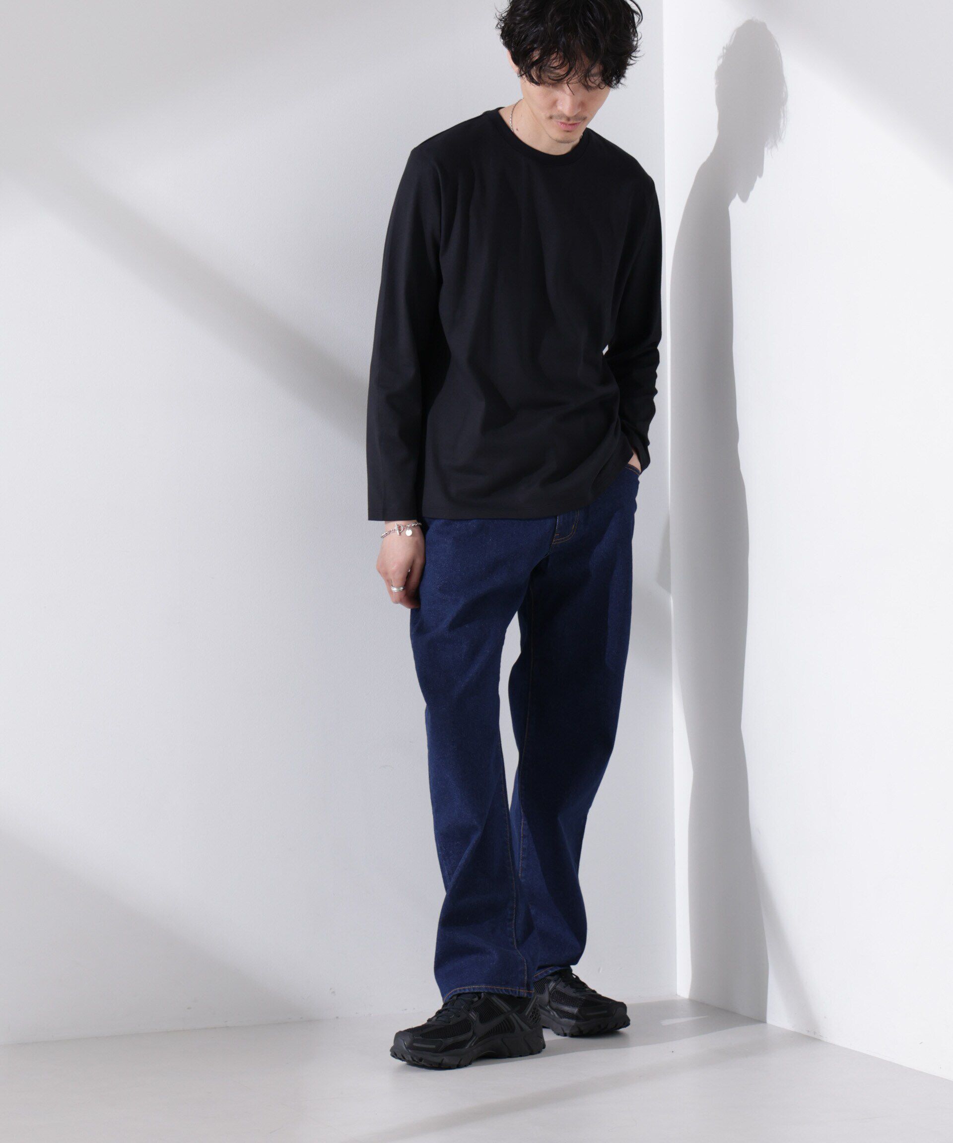 NANO universe「Anti Soaked(R)汗染み防止 クルーネックTシャツ 長袖」|Tシャツ・カットソー|
