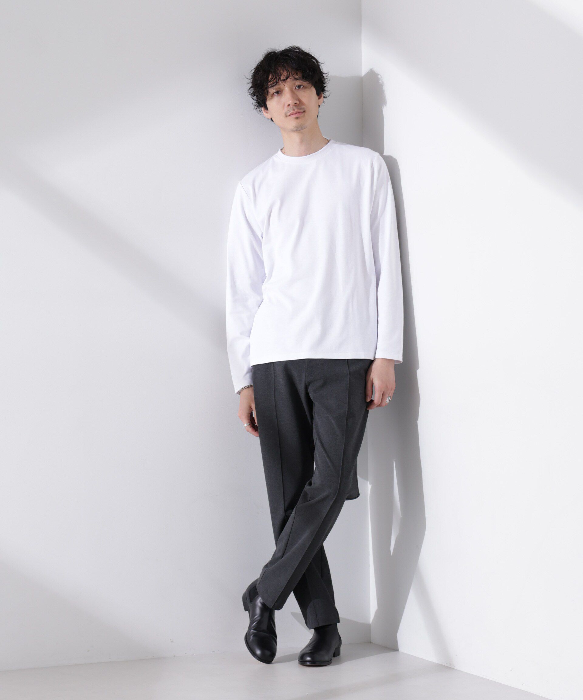 NANO universe「Anti Soaked(R)汗染み防止 クルーネックTシャツ 長袖」|Tシャツ・カットソー|