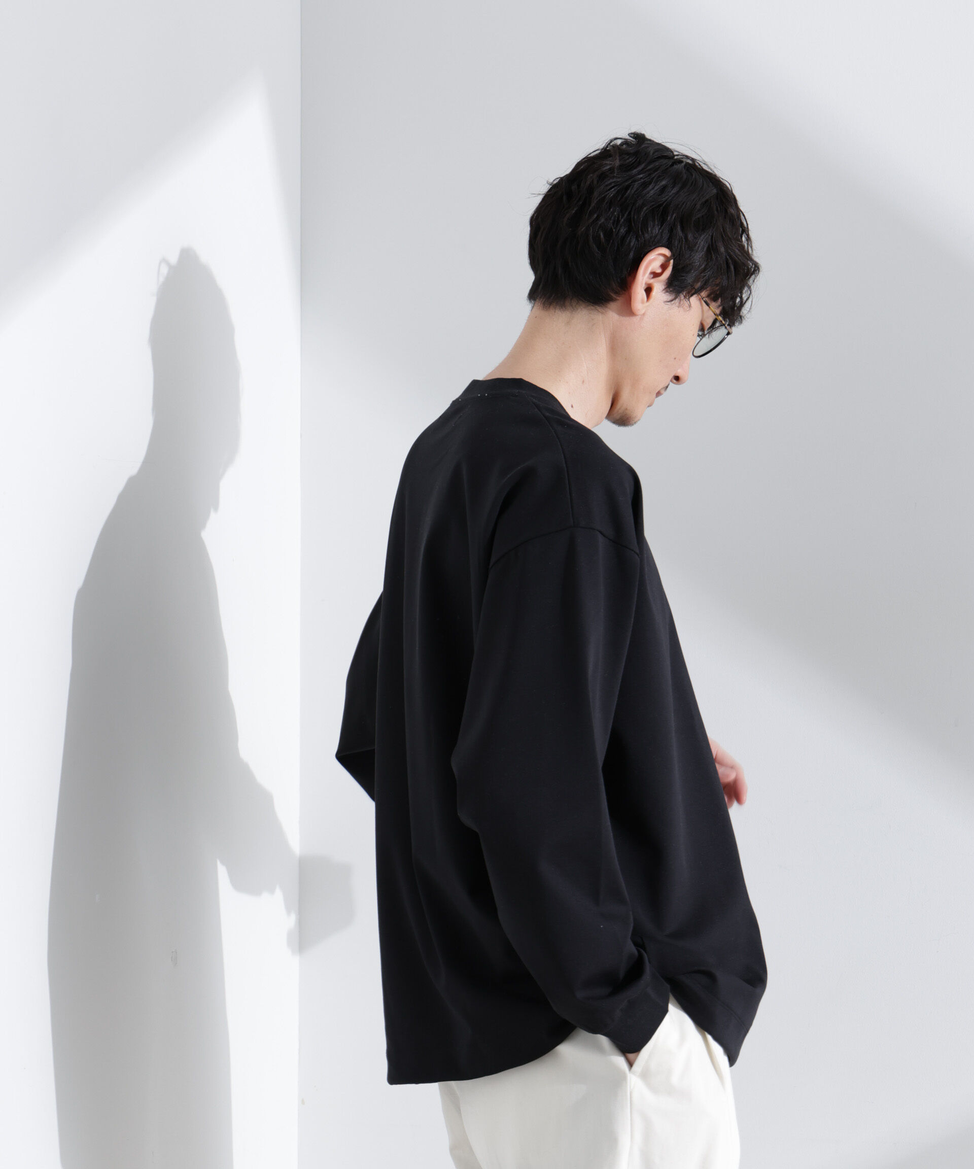 NANO universe「シルケットポンチロングスリーブバルーンTシャツ 長袖」|Tシャツ・カットソー|