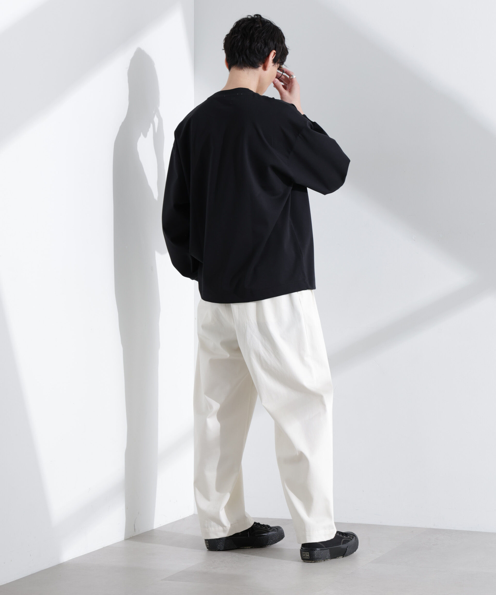 NANO universe「シルケットポンチロングスリーブバルーンTシャツ 長袖」|Tシャツ・カットソー|