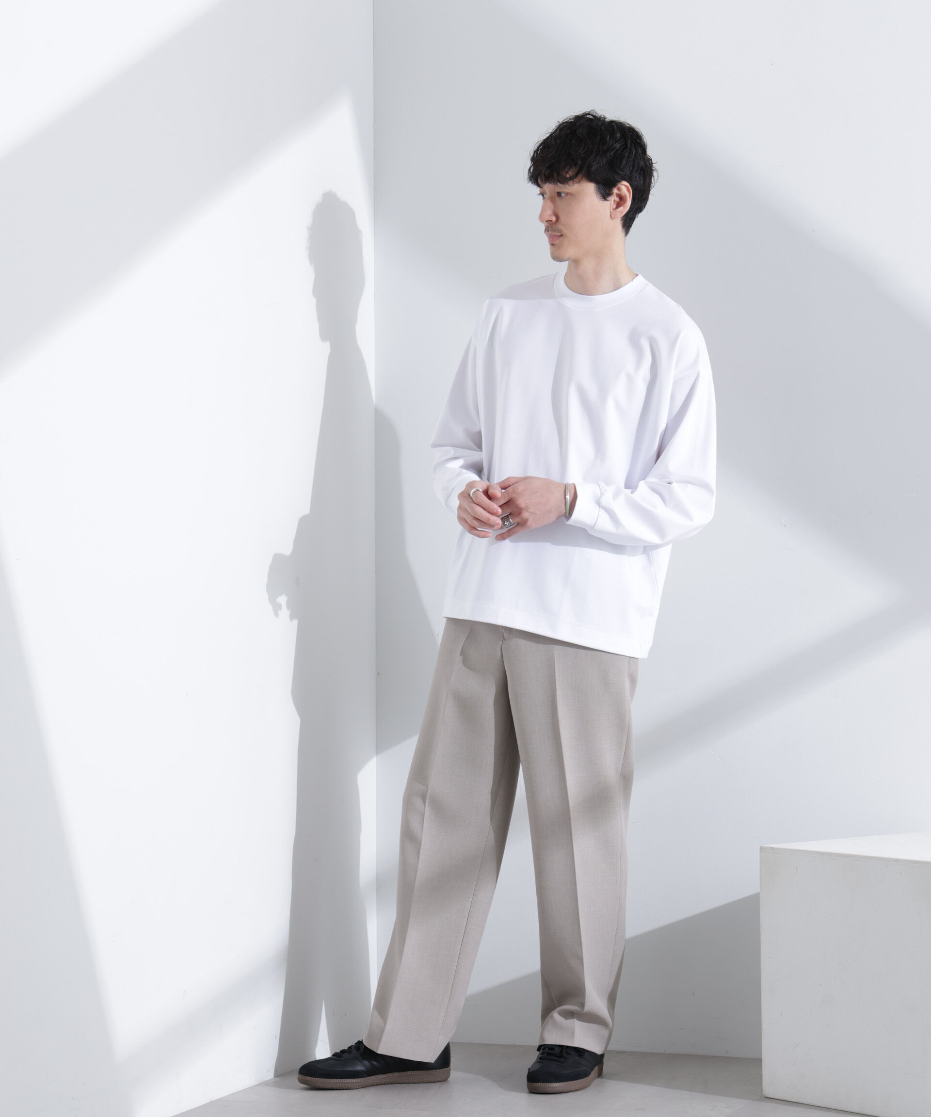 NANO universe「シルケットポンチロングスリーブバルーンTシャツ 長袖」|Tシャツ・カットソー|