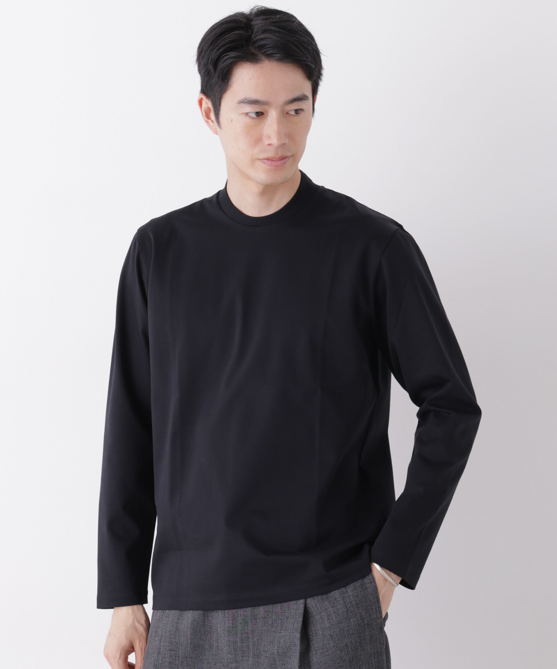 NANO universe「ジャケT(R) プレミアム クルーネック 長袖」|Tシャツ・カットソー|