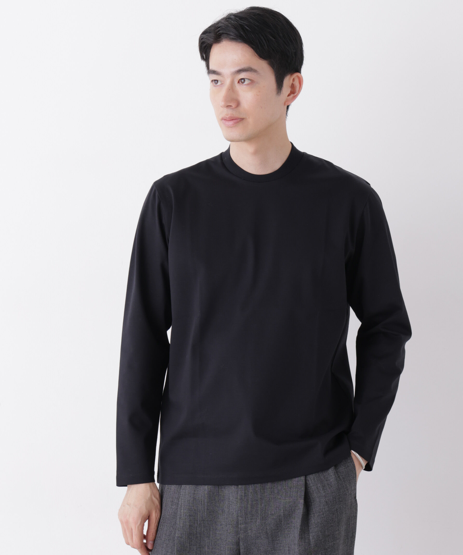 NANO universe「ジャケT(R) プレミアム クルーネック 長袖」|Tシャツ・カットソー|