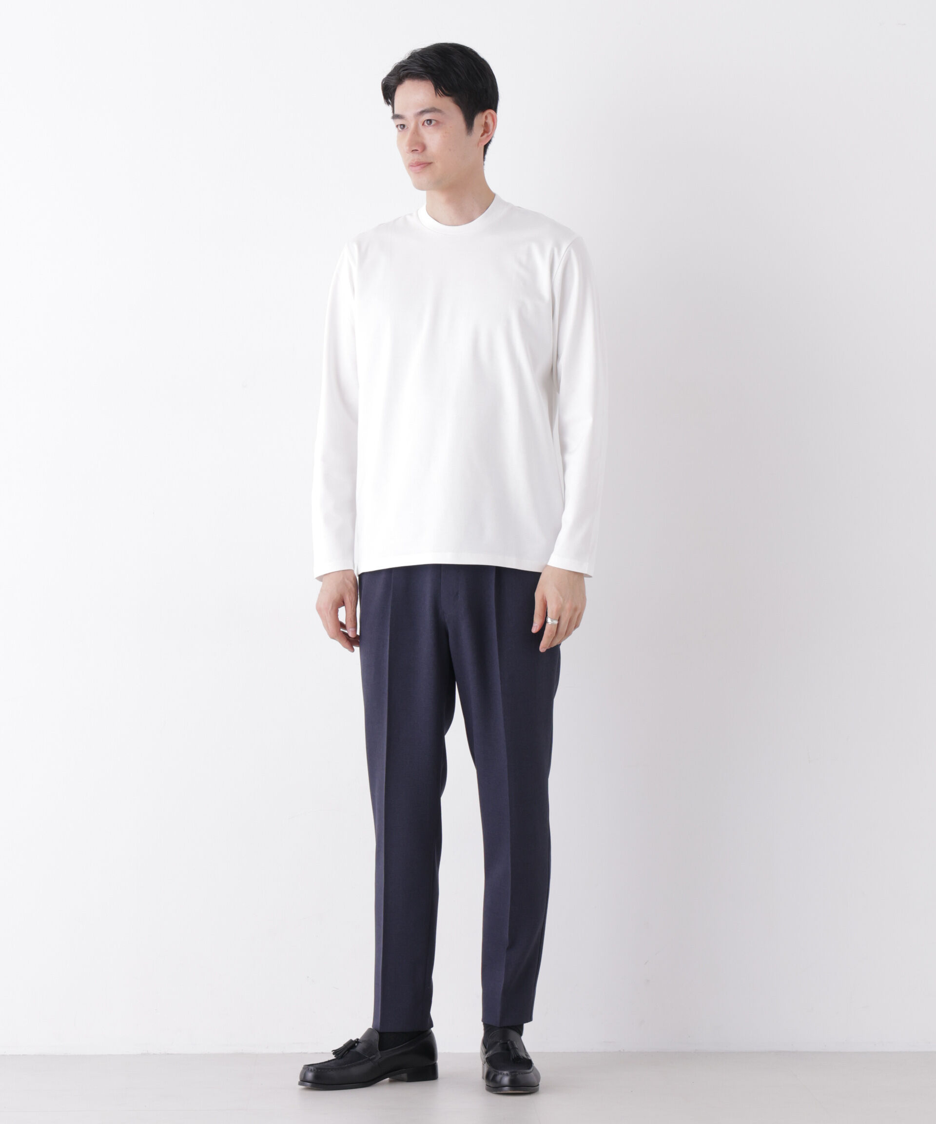NANO universe「ジャケT(R) プレミアム クルーネック 長袖」|Tシャツ・カットソー|