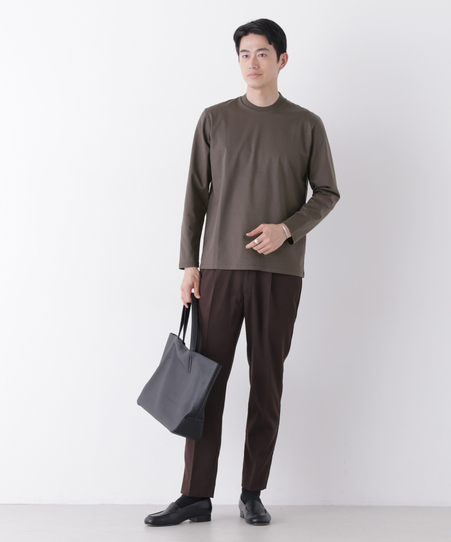 NANO universe「ジャケT(R) プレミアム クルーネック 長袖」|Tシャツ・カットソー|