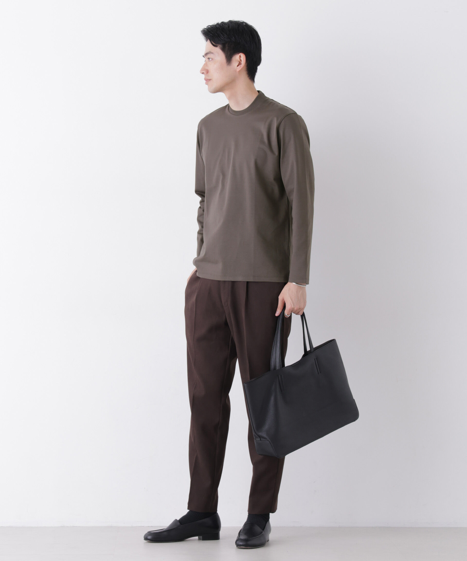NANO universe「ジャケT(R) プレミアム クルーネック 長袖」|Tシャツ・カットソー|