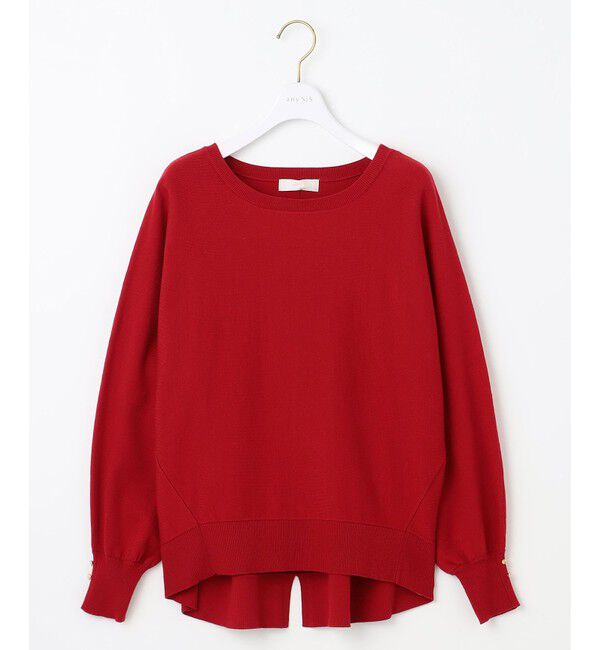 ANY SIS「【CICA加工・選べる9色展開】クルーネックバックスリット ニット」|ニット・セーター|