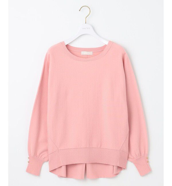 ANY SIS「【CICA加工・選べる9色展開】クルーネックバックスリット ニット」|ニット・セーター|