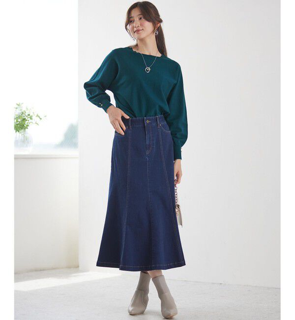 ANY SIS「【CICA加工・選べる9色展開】クルーネックバックスリット ニット」|ニット・セーター|