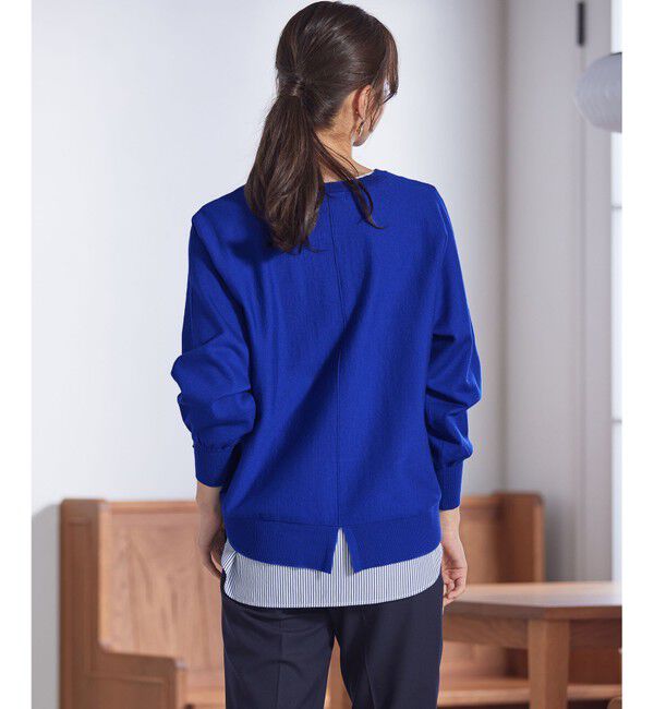ANY SIS「【CICA加工・選べる9色展開】クルーネックバックスリット ニット」|ニット・セーター|