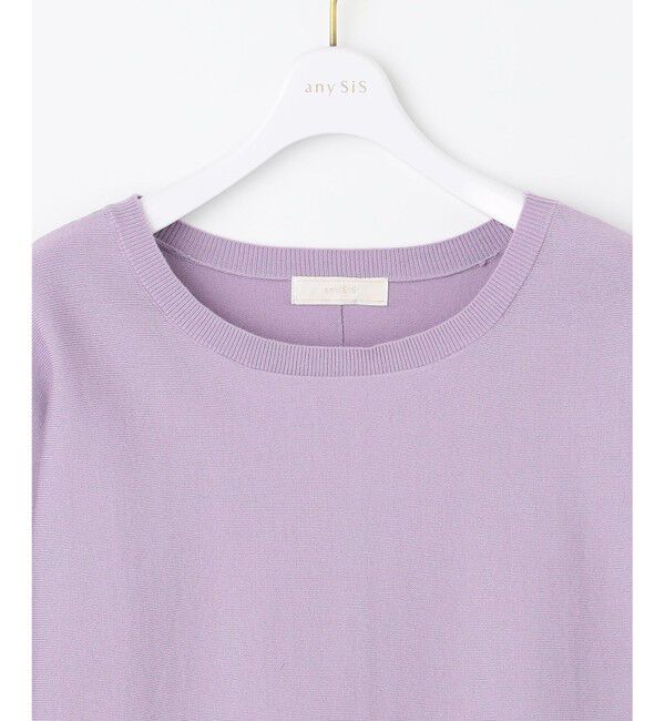 ANY SIS「【CICA加工・選べる9色展開】クルーネックバックスリット ニット」|ニット・セーター|