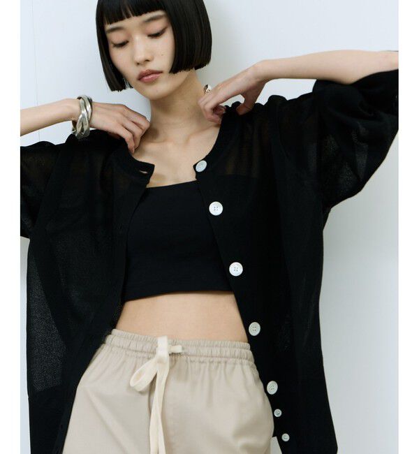 ADAM ET ROPE'「【WEB限定】シアークルーネックカーディガン」|カーディガン|