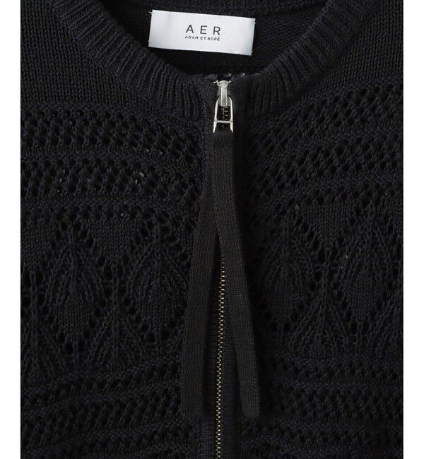 ADAM ET ROPE'「【WEB限定】パターンニットブルゾン」|カーディガン|