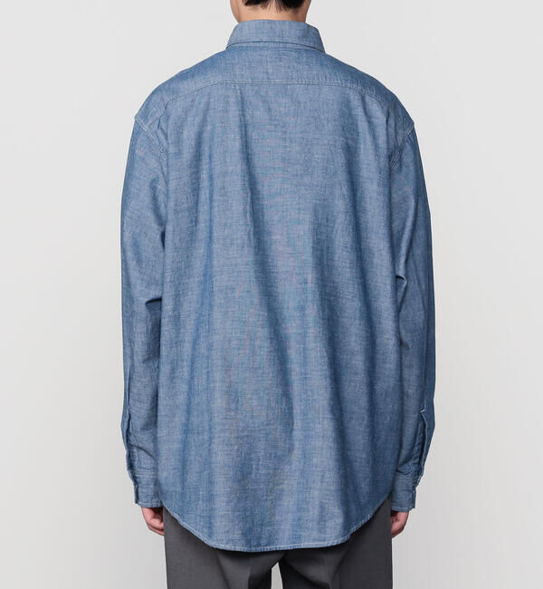  「orSlow | シャンブレー フラップポケットワークシャツ MEN」|シャツ・ブラウス|