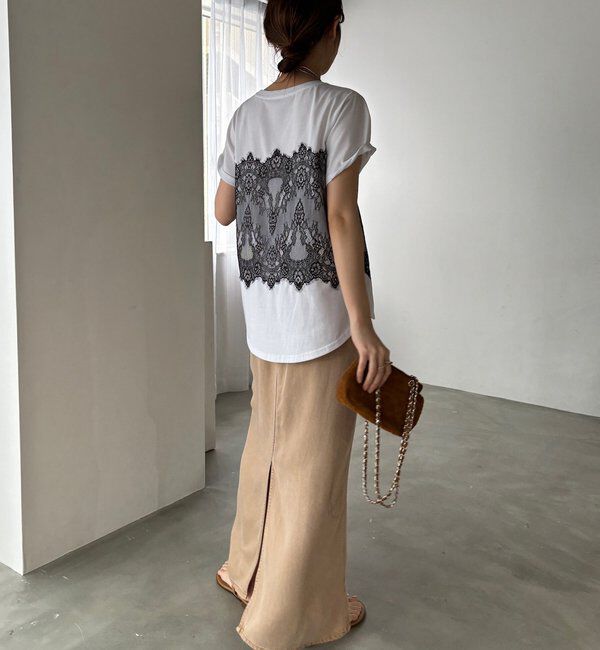  「レースドッキングTEE」|Tシャツ・カットソー|