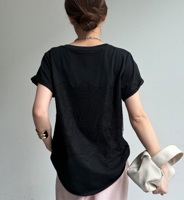  「レースドッキングTEE」|Tシャツ・カットソー|