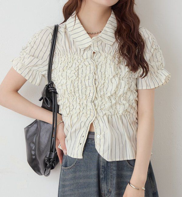  「シャーリングシェイプシャツ」|シャツ・ブラウス|