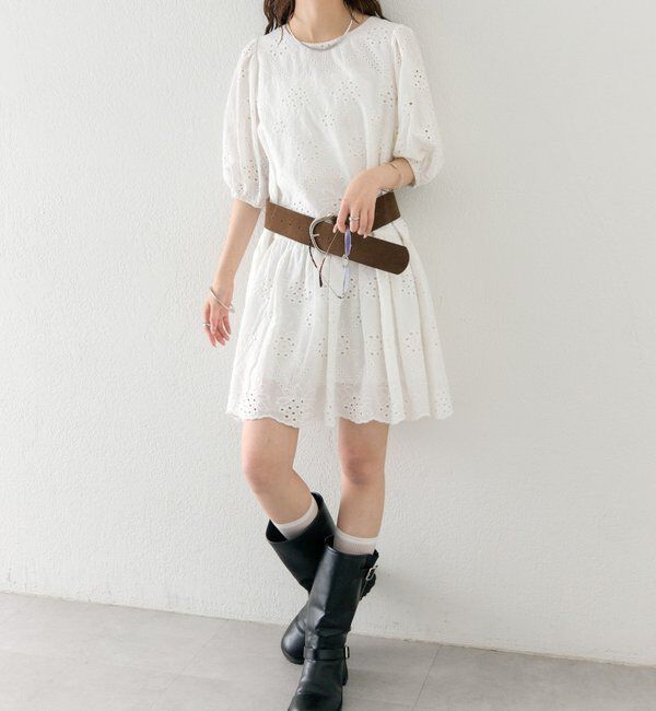  「スカラップレースミニワンピース」|ワンピース|