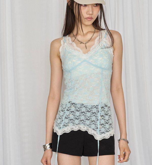  「【26AW LOOK掲載品番】レースガーターキャミ」|キャミソール|